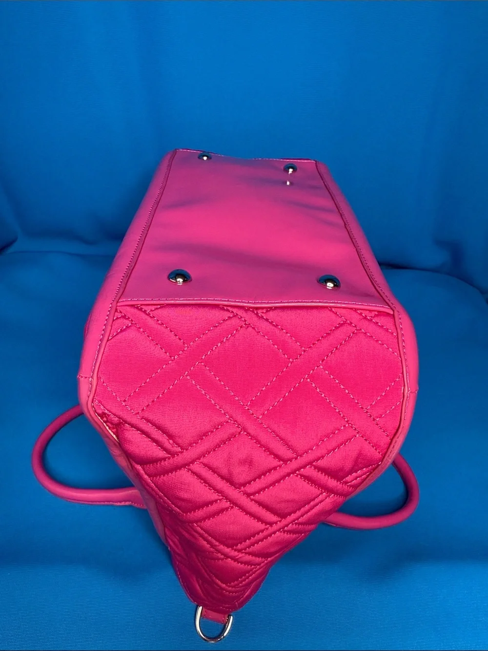 VERA BRADLEY DIAMOND QUILTED TRIMMED TRAPEZE FUCHSIA / PINK SATCHEL HANDBAG